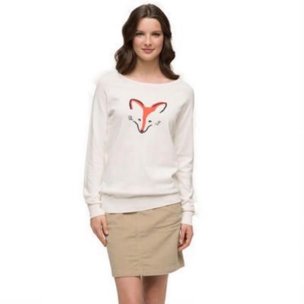 G.H. Bass white cotton fox sweater
